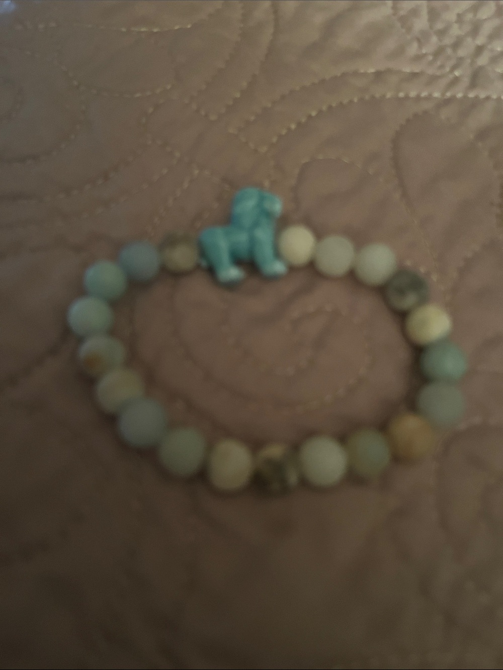 Simply Southern Light Turquoise Beaded Lion Charm Bracelet - Picture 3 of 3